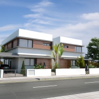 Modern design linked detached houses close to the sea in Livadia, deeds guaranteed
